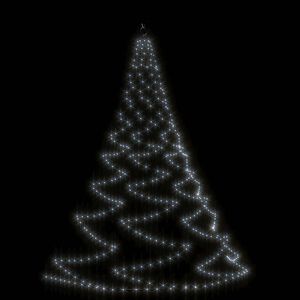 vidaXL Albero da Parete con Gancio Metallico 260 LED Bianco Freddo 3 m