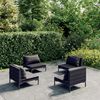 vidaXL Set Divani da Giardino 4 pz con Cuscini Polyrattan Grigio Scuro