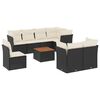 vidaXL Set Divani da Giardino 9 pz con Cuscini Nero in Polyrattan