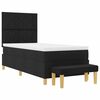 vidaXL Letto a molle con materasso Nero 100 x 200 cm Tessuto