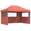 vidaXL Tendone per Feste Pieghevole Pop-Up con 3 Pareti Terracotta