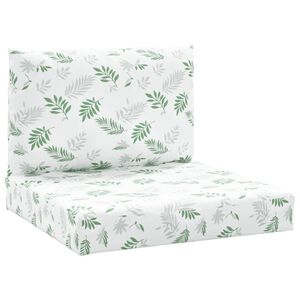 vidaXL Cuscini per Pallet 2 pz Motivo a Foglie in Tessuto Oxford