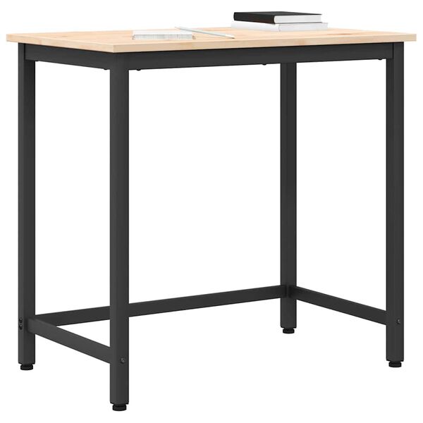 vidaXL tavolo Naturale 80 x 50 x 77 cm Legno ingegnerizzato e acciaio