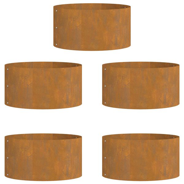vidaXL Vasi da giardino 5 pcs Marrone 40 x 40 x 20 cm Acciaio corten