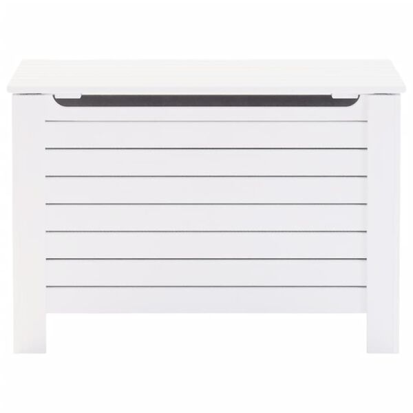 vidaXL Contenitore con Coperchio RANA Bianco 80x49x54 cm Massello Pino