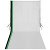 vidaXL Kit Studio Foto con 3 Fondali in Cotone Telaio Regolabile 3x6 m