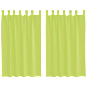 vidaXL Tende in Voile con Linguetta 2 pz Verde Mela