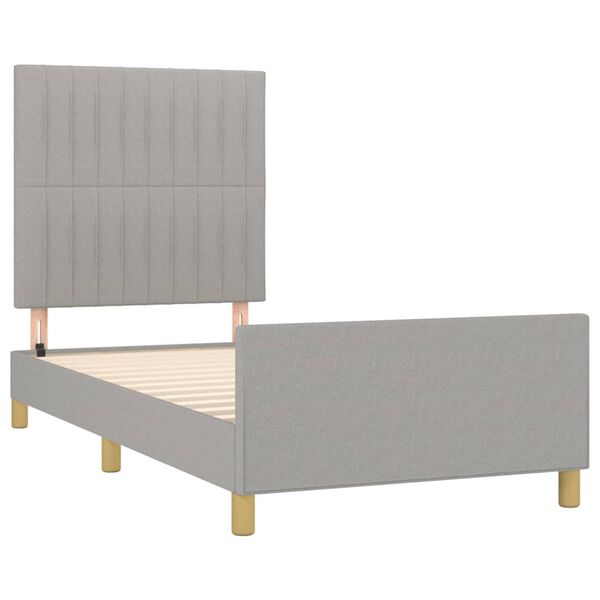 vidaXL Giroletto senza Materasso Grigio Chiaro 90x200 cm Tessuto