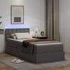 vidaXL Letto con contenitore e LED Grigio 90 x 200 cm Pelle Sintetica