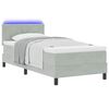 vidaXL Letto a Sorgente LED con led Grigio chiaro 90 x 190 cm Velluto
