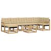 vidaXL Set di divani da esterno con cuscino 8 pcs Bianco e Beige