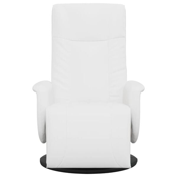 vidaXL Poltrona Reclinabile con Poggiapiedi Bianca in Similpelle