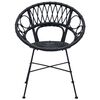 vidaXL Sedia da pranzo 2 pcs Nero 49 x 51 x 81 cm Rattan e Ferro