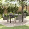 vidaXL Set da Pranzo per Giardino con cuscino 5 pcs Grigio polyrattan