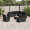 vidaXL Set Divani da Giardino 12 pz con Cuscini Nero in Polyrattan