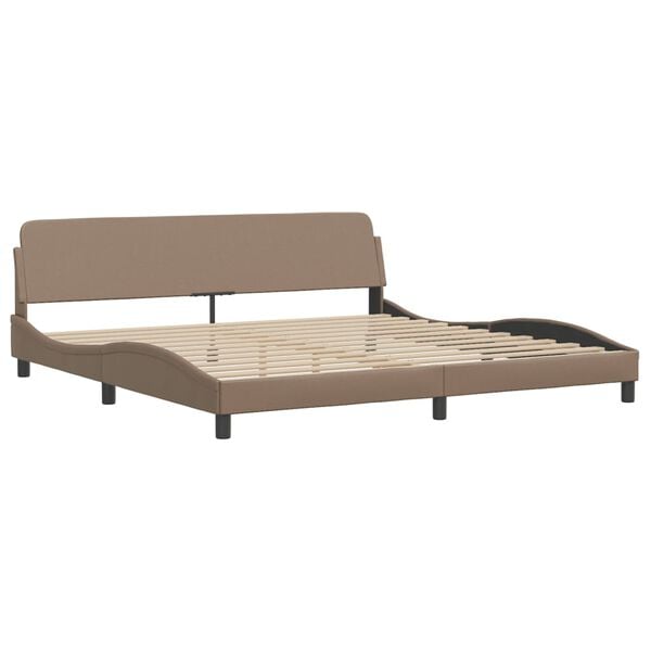 vidaXL Letto con Materasso Zadar Cappuccino 200x200cm Similpelle