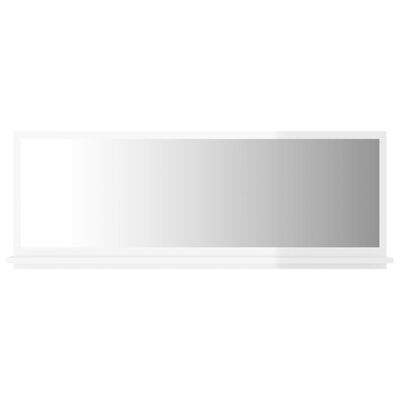 vidaXL Specchio da Bagno Bianco Lucido 100x10,5x37cm Legno Multistrato
