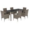 vidaXL Set da Pranzo da Giardino 7 pz con Cuscini Polyrattan e Vetro