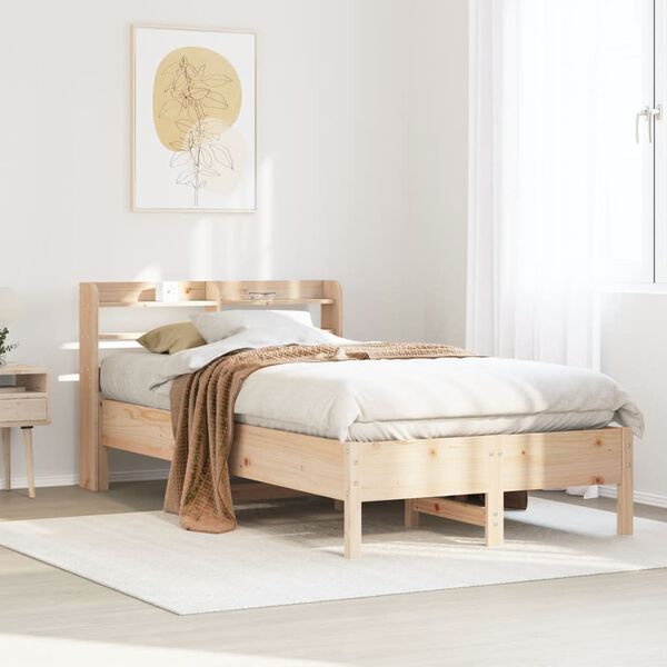 vidaXL Letto senza Materasso 75x190 cm in Legno Massello Pino