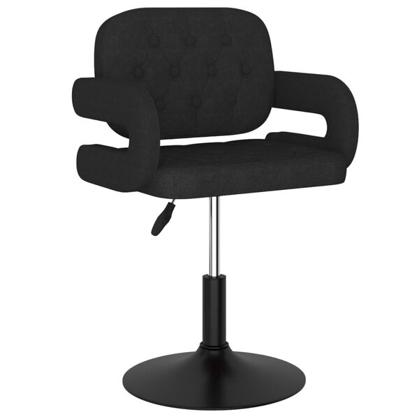 vidaXL Sedia da Pranzo Girevole Nera in Tessuto