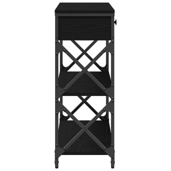 vidaXL Tavolo Consolle con cassetto Rovere nero 75 x 28 x 75 cm
