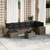 vidaXL Set Divano da Giardino 8 pz con Cuscini Grigio in Polyrattan