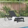 vidaXL Lettino da Sole 1-persona Nero 60 x 200 x 27cm polyrattan