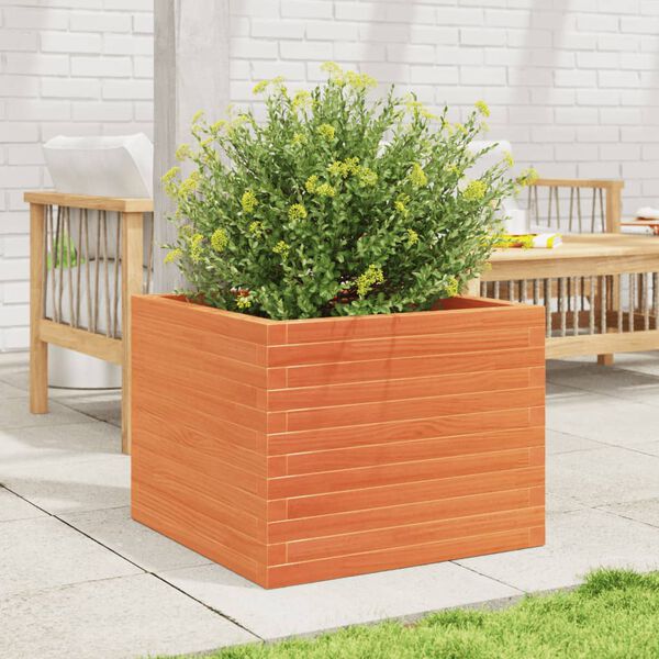 vidaXL Fioriera Giardino Marrone Cera 60x60x46 cm Legno Massello Pino