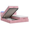 vidaXL Letto Ottomano con Materasso e LED Rosa 180 x 200 cm Velluto