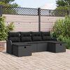 vidaXL Set di divani con cuscino 6 pcs Nero polyrattan