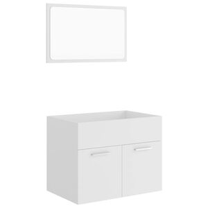 vidaXL Set Mobili da Bagno 2 pz Bianco in Legno Multistrato