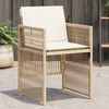 vidaXL Sedie da Giardino con Cuscini 4 pz Beige in Polyrattan