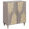 vidaXL Credenza Grigio e Oro 60 x 33 x 75 cm Legno di mango massello