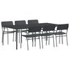 vidaXL Set da pranzo 7 pz Antracite Acciaio