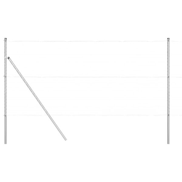 vidaXL Pali per Recinzione 13 pcs Argento Ø32mm 200 cm Acciaio zincato