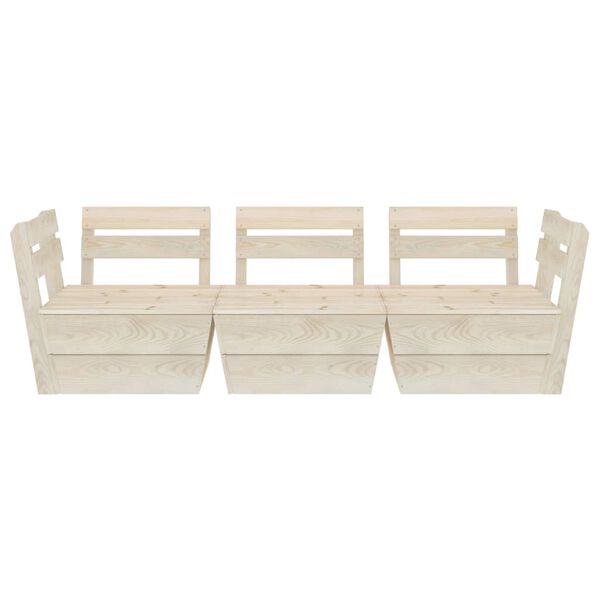 vidaXL Divano da Giardino a 3 Posti su Pallet Legno Abete Impregnato