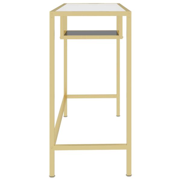 vidaXL Scrivania per Computer Trasparente 100x36x74 cm Vetro Temperato