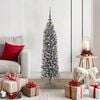 vidaXL Albero di Natale Artificiale Sottile Verde e Bianco 120 cm