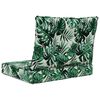 vidaXL Cuscino per divano da esterno 2 pcs Motivo Foglia Poliestere