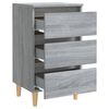 vidaXL Comodini Gambe in Legno Massello 2 pz Grigio Sonoma 40x35x69 cm