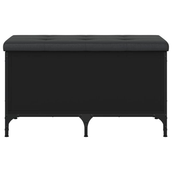 vidaXL Panca Portaoggetti Nera 82x42x45 cm in Legno Multistrato