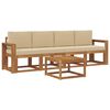 vidaXL Set di divani da esterno con cuscino 5 pcs Naturale e Beige