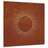 vidaXL Decorazione Muro da Giardino 55x55 cm Sole in Acciaio Corten