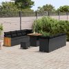 vidaXL Set Divano da Giardino con cuscino 12 pcs Nero polyrattan