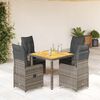 vidaXL Set Bistr&ograve; da Giardino 5 pz con Cuscini in Polyrattan Grigio