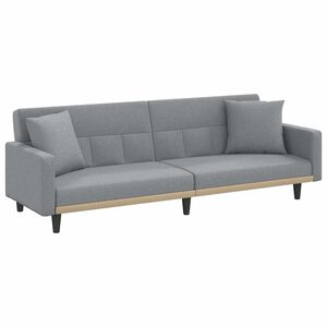 vidaXL Divano Letto con Cuscini Grigio Chiaro in Tessuto
