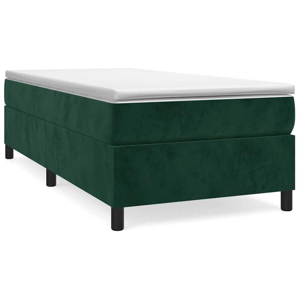 vidaXL Struttura Letto a Rete a Molle Verde Scuro 90x190 cm in Velluto