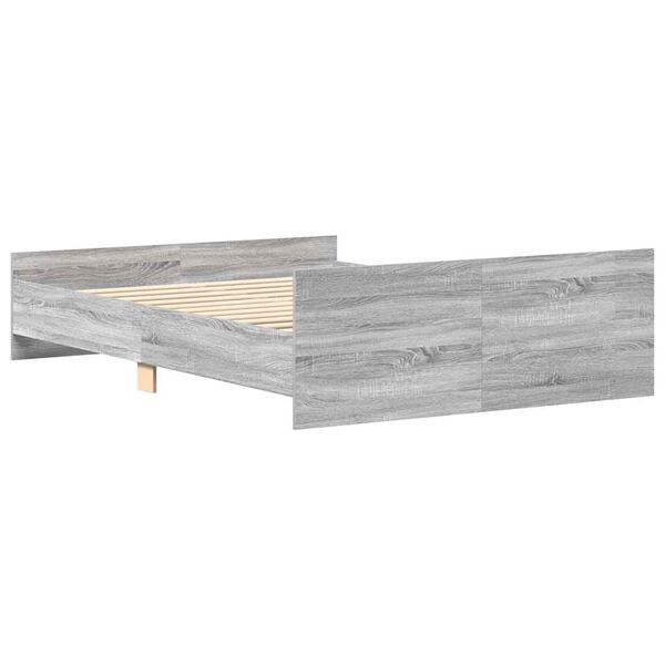 vidaXL Giroletto con Testiera e Pediera Grigio Sonoma 135x190 cm