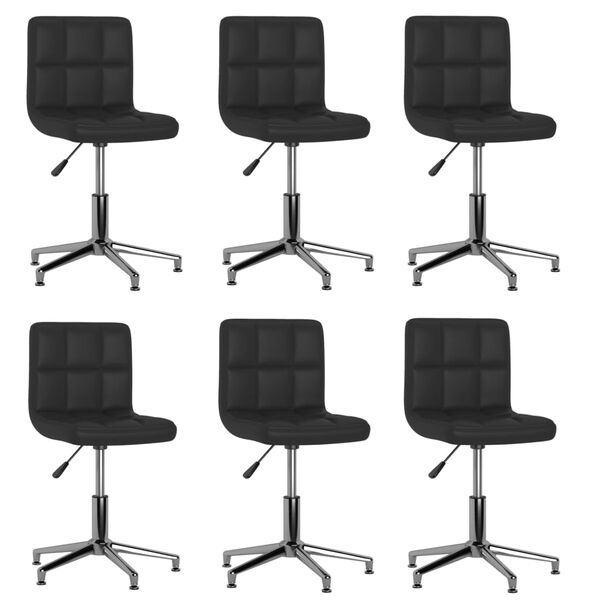 vidaXL Sedie da Pranzo Girevoli 6 pz Nere in Similpelle