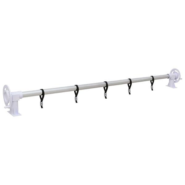 vidaXL Rullo di Copertura per Piscina con Base in Plastica